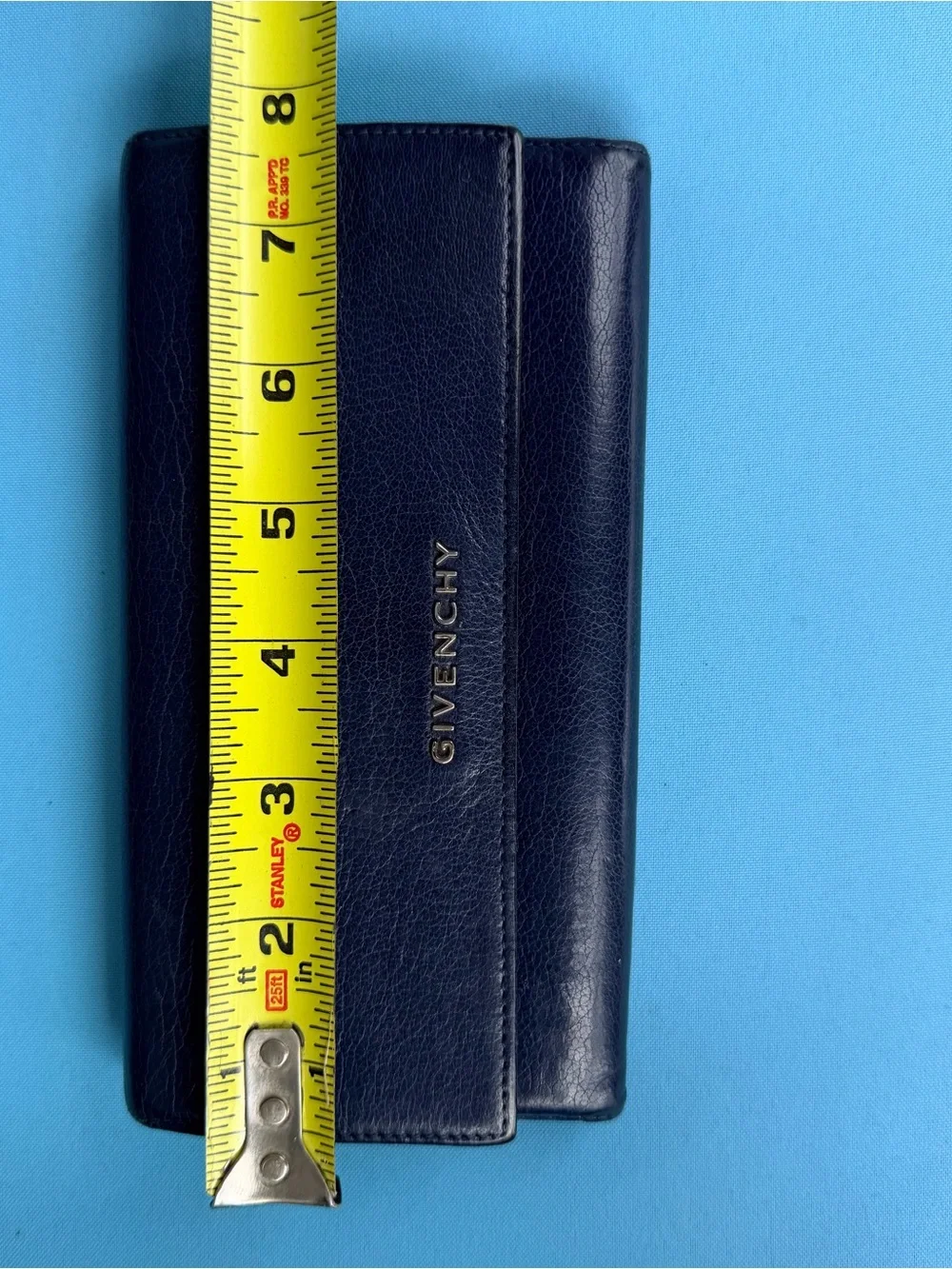 Givenchy Navy Leather wallet with Gold Logo.  AUTHENTIC